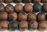 COB821 15 inches 6mm round matte mahogany obsidian beads