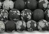 COB826 15 inches 6mm round matte snowflake obsidian beads