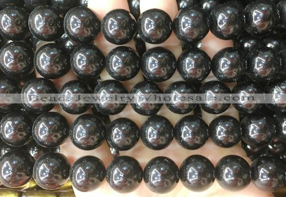 COBS24 15 inches 14mm round black coral beads wholesale