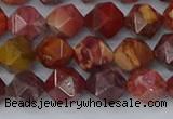 COJ1002 15.5 inches 8mm faceted nuggets red porcelain jasper beads