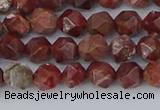 COJ1006 15.5 inches 6mm faceted nuggets pomegranate jasper beads