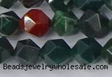 COJ322 15.5 inches 10mm faceted nuggets Indian bloodstone beads