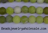 COJ401 15.5 inches 6mm round matte olive jade beads wholesale