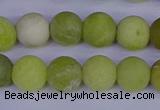 COJ403 15.5 inches 10mm round matte olive jade beads wholesale