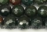 COJ500 15 inches 6mm faceted round Indian bloodstone jasper beads