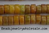 COJ620 15.5 inches 3*6mm heishi orpiment jasper beads