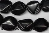 CON100 15.5 inches 16mm cut coin black onyx gemstone beads