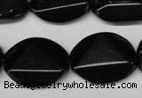 CON106 15.5 inches 18*25mm cut oval black onyx gemstone beads