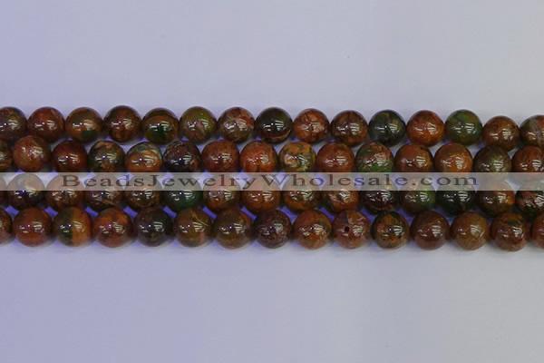 COP1365 15.5 inches 14mm round African green opal beads wholesale