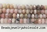 COP1550 15.5 inches 6*10mm - 8*11mm faceted tyre natural pink opal beads
