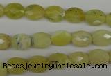 COP342 15.5 inches 8*10mm faceted oval yellow opal gemstone beads