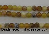 COP586 15.5 inches 4mm round natural yellow & green opal beads