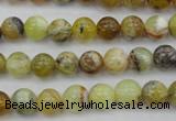 COP588 15.5 inches 8mm round natural yellow & green opal beads