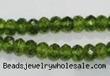 COQ100 15.5 inches 5*8mm faceted rondelle dyed olive quartz beads