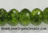 COQ104 15.5 inches 13*18mm faceted rondelle dyed olive quartz beads