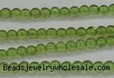 COQ201 15.5 inches 3mm - 4mm round natural olive quartz beads