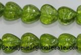 COQ31 15.5 inches 16*16mm heart dyed olive quartz beads wholesale