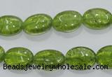 COQ36 15.5 inches 10*14mm oval dyed olive quartz beads wholesale