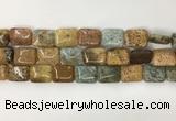 COS253 15.5 inches 13*18mm rectangle ocean stone beads wholesale