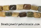 COS254 15.5 inches 15*20mm rectangle ocean stone beads wholesale