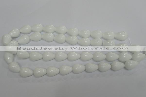 CPB24 15.5 inches 13*18mm teardrop white porcelain beads wholesale