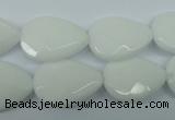 CPB347 15 inches 13*18mm faceted flat teardrop white porcelain beads CPB347 15 inches 13*18mm faceted flat teardrop white porcelain beads