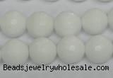 CPB36 15.5 inches 14mm faceted round white porcelain beads wholesale CPB36 15.5 inches 14mm faceted round white porcelain beads wholesale