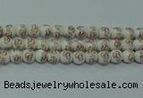 CPB574 15.5 inches 12mm round Painted porcelain beads