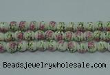 CPB685 15.5 inches 14mm round Painted porcelain beads