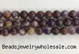 CPC663 15.5 inches 12mm round purple phantom quartz beads