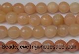 CPE12 15.5 inches 8mm faceted round peach stone beads wholesale