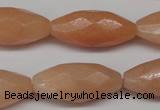 CPE20 15.5 inches 13*30mm faceted rice peach stone beads wholesale