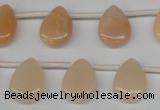 CPE22 Top-drilled 12*16mm flat teardrop peach stone beads wholesale