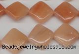 CPE24 15.5 inches 14*14mm diamond peach stone beads wholesale