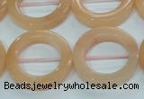 CPI105 15.5 inches 25mm donut pink aventurine jade beads