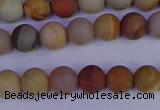 CPJ511 15.5 inches 6mm round matte polychrome jasper beads wholeasle