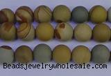 CPJ521 15.5 inches 6mm round matte wildhorse picture jasper beads