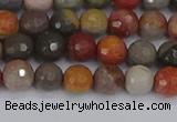CPJ547 15.5 inches 6mm faceted round polychrome jasper beads