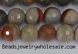 CPJ548 15.5 inches 8mm faceted round polychrome jasper beads