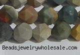 CPJ592 15.5 inches 10mm faceted nuggets matte polychrome jasper beads