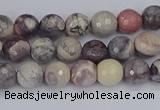 CPJ610 15.5 inches 4mm faceted round purple striped jasper beads