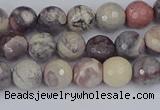 CPJ611 15.5 inches 6mm faceted round purple striped jasper beads