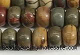 CPJ677 15.5 inches 4*6mm rondelle picasso jasper beads wholesale