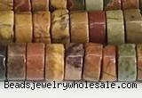 CPJ681 15.5 inches 3*6mm heishi picasso jasper beads wholesale