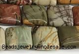 CPJ684 15.5 inches 8*8mm square picasso jasper beads wholesale