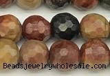CPJ690 15 inches 6mm faceted round picasso jasper beads