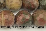 CPJ693 15 inches 12mm faceted round picasso jasper beads