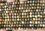 CPJ706 15.5 inches 4mm round rocky butte picture jasper beads