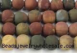 CPJ735 15 inches 4mm round matte picasso jasper beads