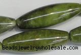 CPO26 15.5 inches 10*30mm rice olivine gemstone beads wholesale